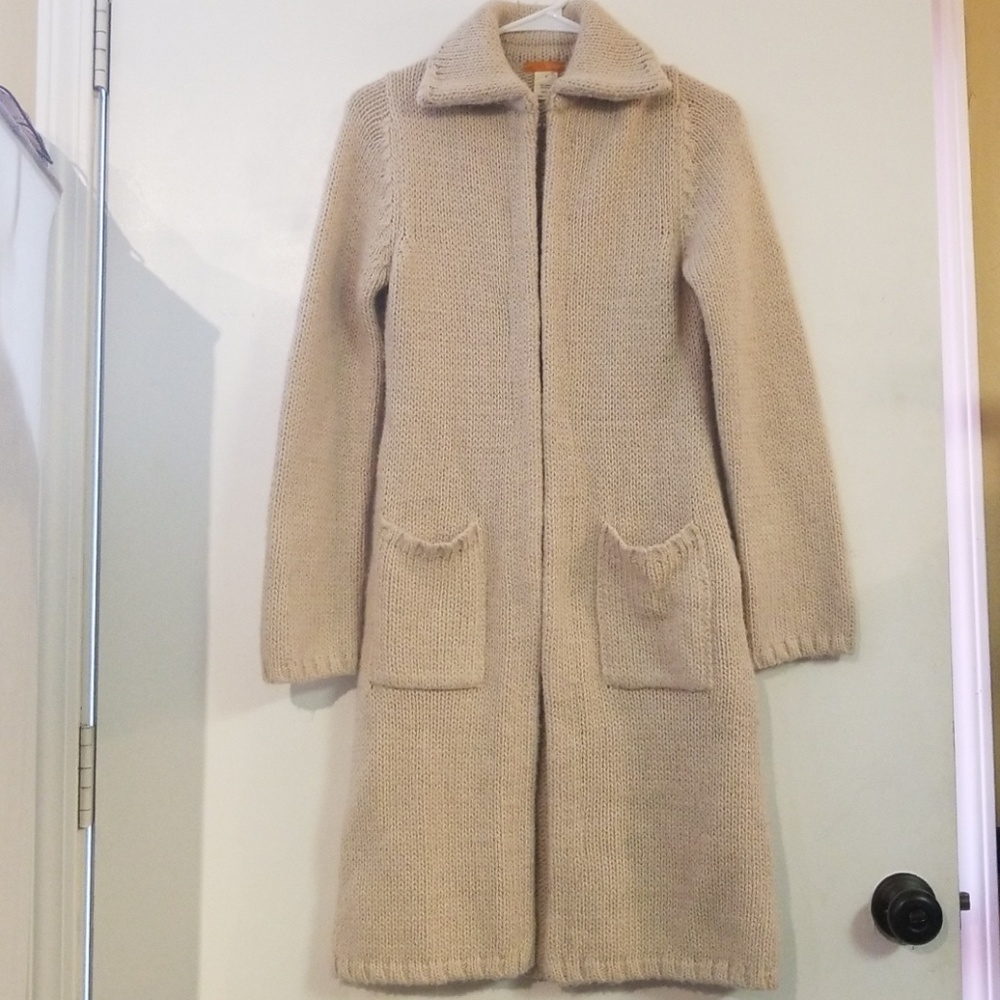 J Crew Nude Long Alpaca Cardigan